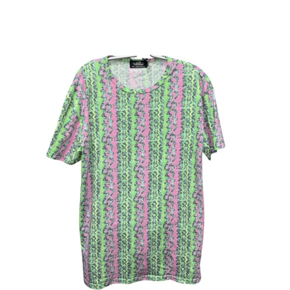 Topman Men's Short Sleeve Regular‎ Fit Retro Print In Xs